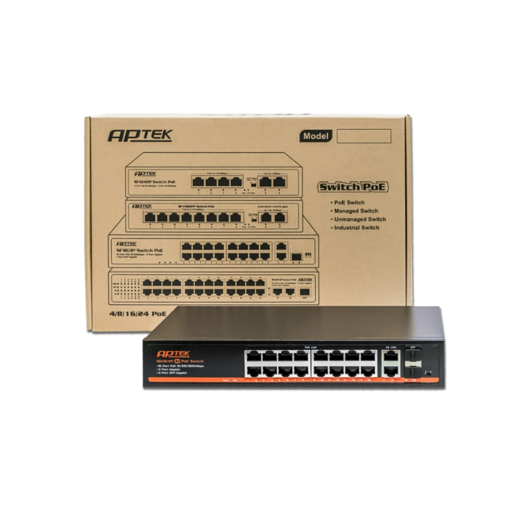 16-port Gigabit PoE Switch APTEK SG1164P